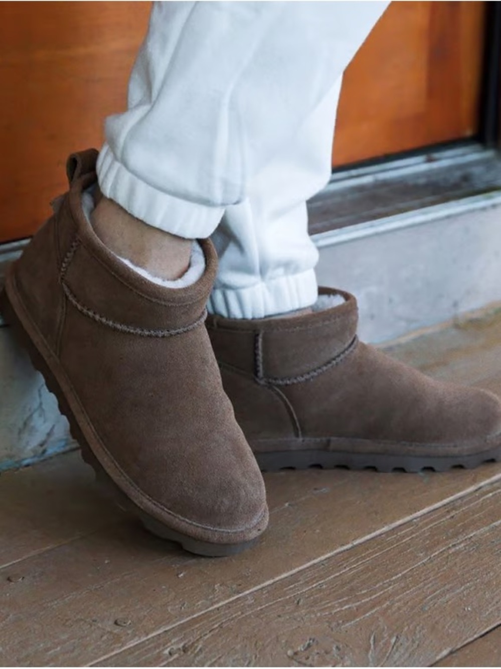 BearPaw Women's Suede Ankle Booties in Brown